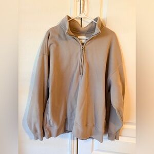Abercrombie & Fitch Women’s Taupe Quarter Zip-Up Sweater